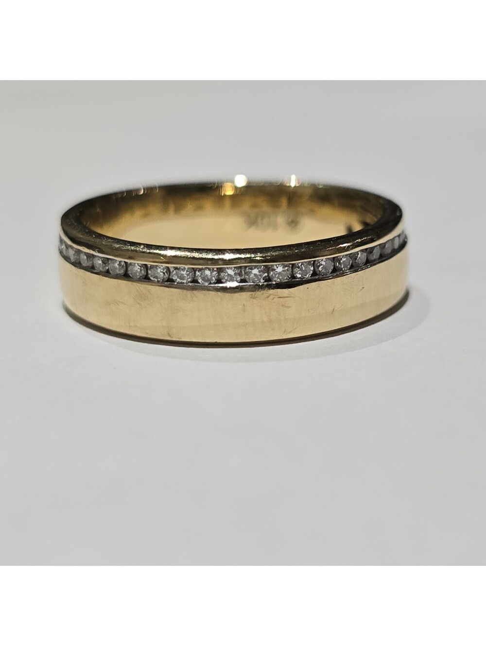 Vintage 10k Yellow Gold Diamond Wedding Band